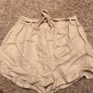 Super cute and comfortable cream tie shorts
